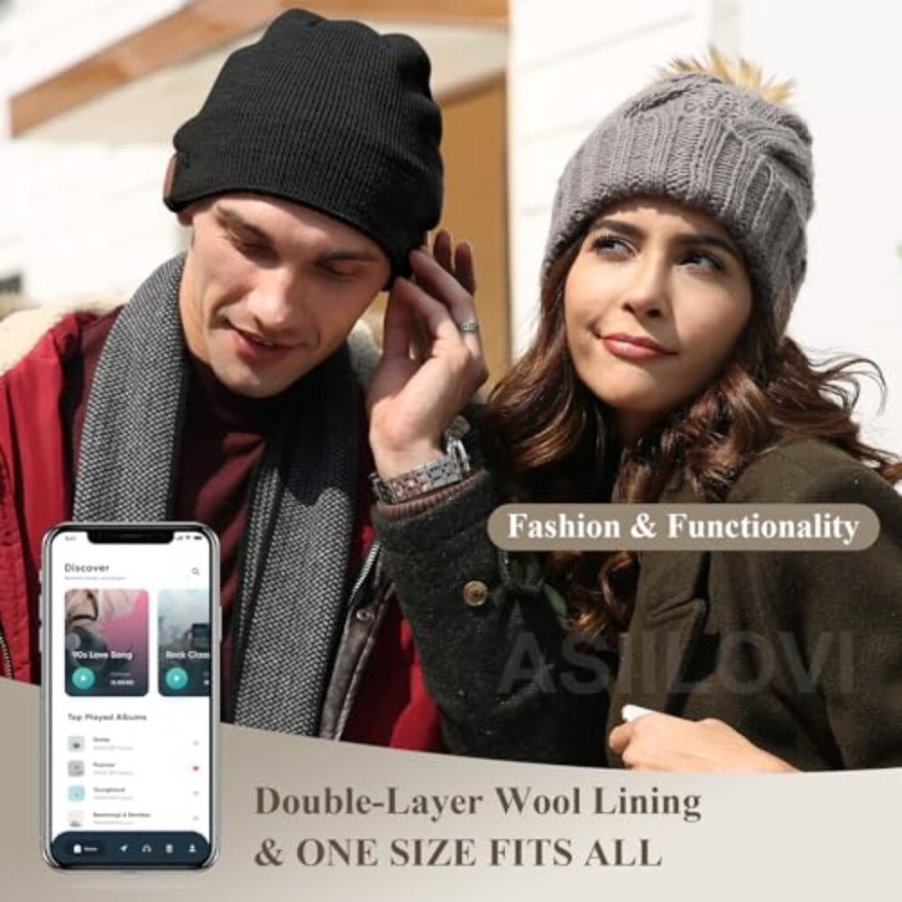 Bluetooth Beanie Tech Hat Double Layer Wool Linin… - image 3